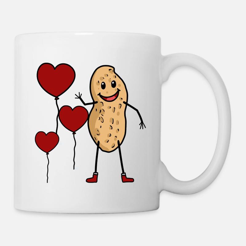 Félicitations anniversaire cacahuète coeur noix salutation - Mug blanc - blanc