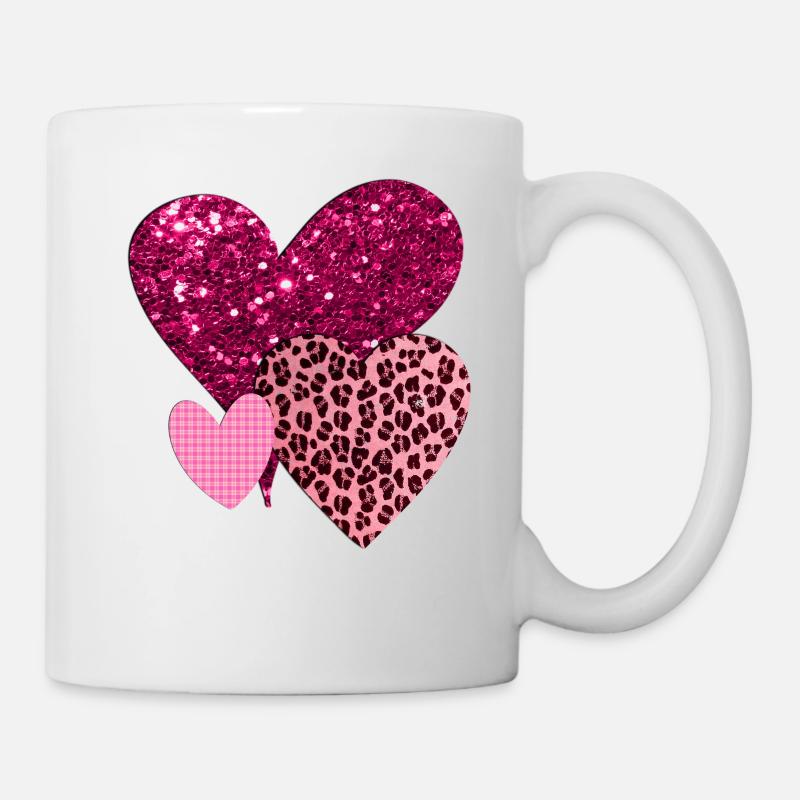 Pretty Pink Hearts - Mug - white