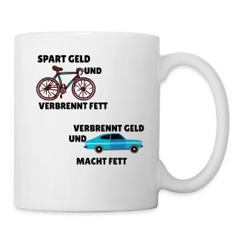 Fahrrad Auto Fahrrad fahren Radfahrer biker bike - Tasse - Weiß - Rechts