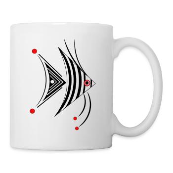 Poisson poisson-ange abstrait perche pêche aquarium - Mug blanc - blanc - Droite