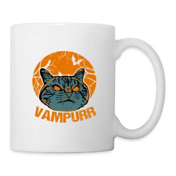 Vampurr Cat Funny Halloween Black Cat - Mug - white - Right