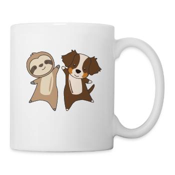 Sloth australian sheperd cute animal dog puppy - Mug - white - Right