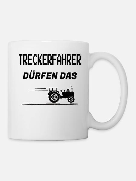 Treckerfahrer dürfen das Traktorfahrer Geschenk - Tasse - Weiß