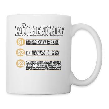 Küchenchef Koch Kochen - Tasse - Weiß - Rechts