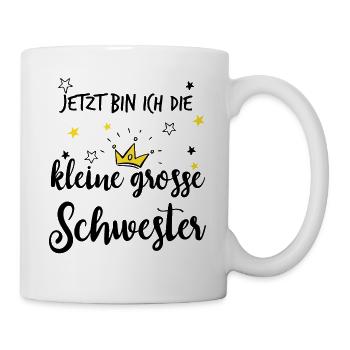 Kleine große Schwester 2021 für Geschwister - Tasse - Weiß - Rechts