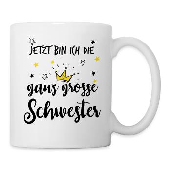 Ganz große Schwester 2021 für Geschwister - Tasse - Weiß - Rechts