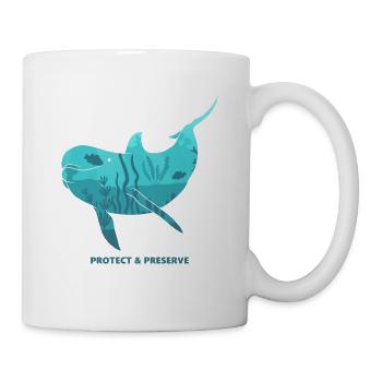Les dauphins Dauphins Protection des espèces Protection de la nature Protection des animaux - Mug blanc - blanc - Droite