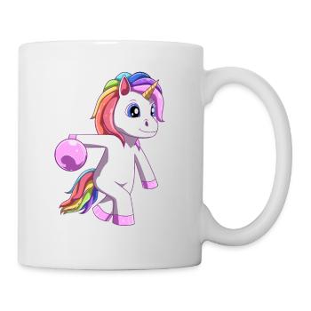 Licorne mignonne avec boule de bowling - Mug blanc - blanc - Droite