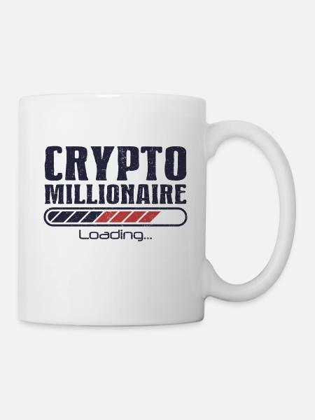 Crypto Millionär lustige Bitcoin Crypto - Tasse - Weiß