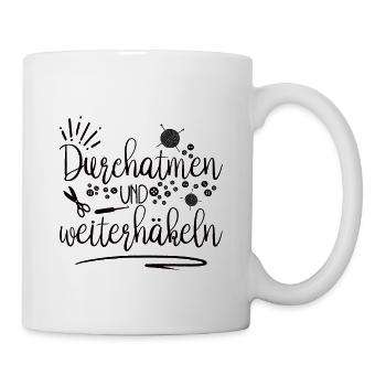 Häkeln Häkelt Shirt Liebe Wolle Garn Geschenk - Tasse - Weiß - Rechts