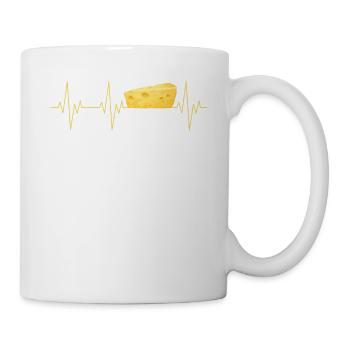 Cheese Heartbeat Funny Family Cheese Lover EKG - Tasse - Weiß - Rechts
