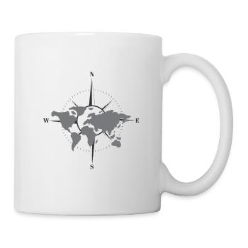 Carte du monde avec boussole - Mug blanc - blanc - Droite