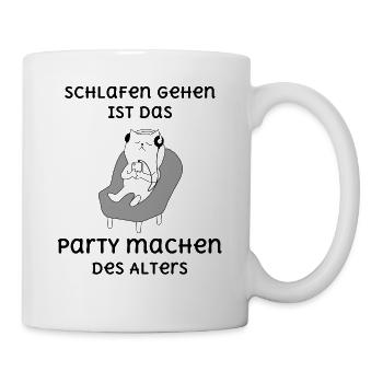 Schlaf Oberteil Schlafanzug Pyjama Schlafshirt - Tasse - Weiß - Rechts
