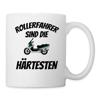 Roller-Fahrer Zweirad Benzin Biker Geschenkidee - Tasse - Weiß - Rechts