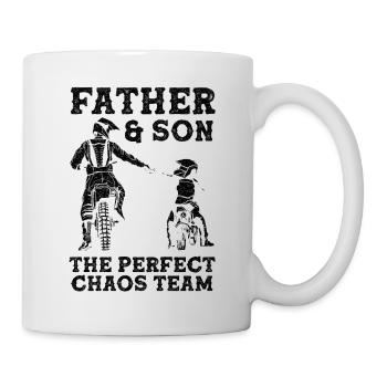 Dirt Bike Vater und Sohn Motocross Biker Vatertag - Tasse - Weiß - Rechts