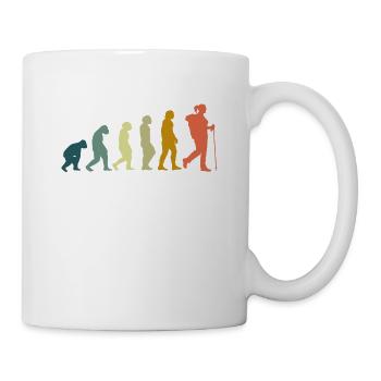 Evolution Wanderin Backpacker Pilgerin Wanderwoman - Tasse - Weiß - Rechts