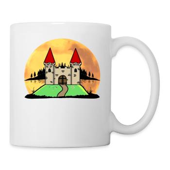 Mittelalter Schloss Burg Festung Natur Fantasy - Tasse - Weiß - Rechts