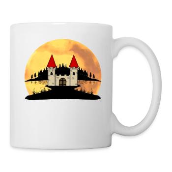 Mittelalter Burg Festung Natur Fantasy - Tasse - Weiß - Rechts
