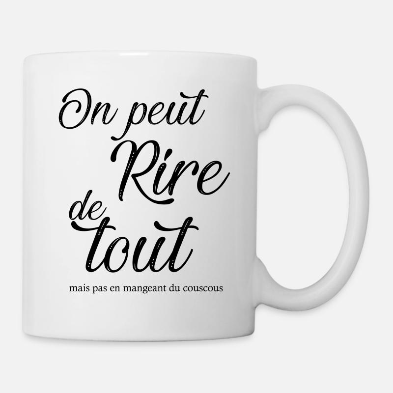 On peut rire de tout mais pas en mangeant du... - Mug blanc - blanc