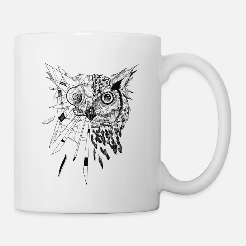 MANDALA OWL motif New! - Mug - white