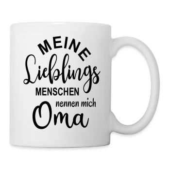 Beste Oma Enkel Enkelin Lieblingsmensch Enkelkind - Tasse - Weiß - Rechts