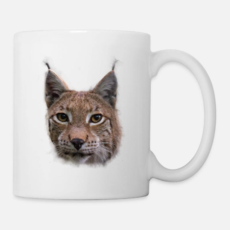 Luchs Design Luchse Wildkatzen Geschenk - Tasse - Weiß