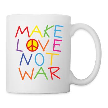 Make Love Not War Peace Freedom Saying Gift - Mug - white - Right