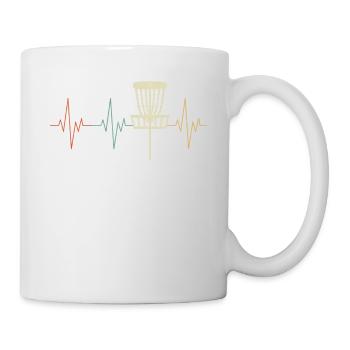 Retro Disc Golf Heartbeat Funny Disc Golf Outdoor - Mug - white - Right