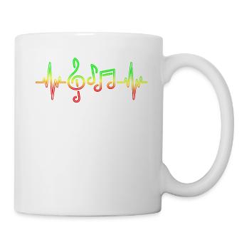 Reggae Music Heartbeat Jamaica Rasta Funny Music - Tasse - Weiß - Rechts