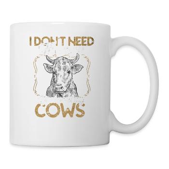 Keine Therapie nur meine Kühe Kuh Landwirt vintage - Tasse - Weiß - Rechts
