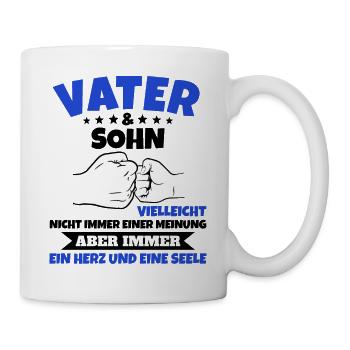 Vater Sohn Spruch Tasse - Tasse - Weiß - Rechts