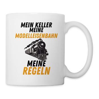 Mein Keller Meine Modelleisenbahn Meine Regeln - Tasse - Weiß - Rechts