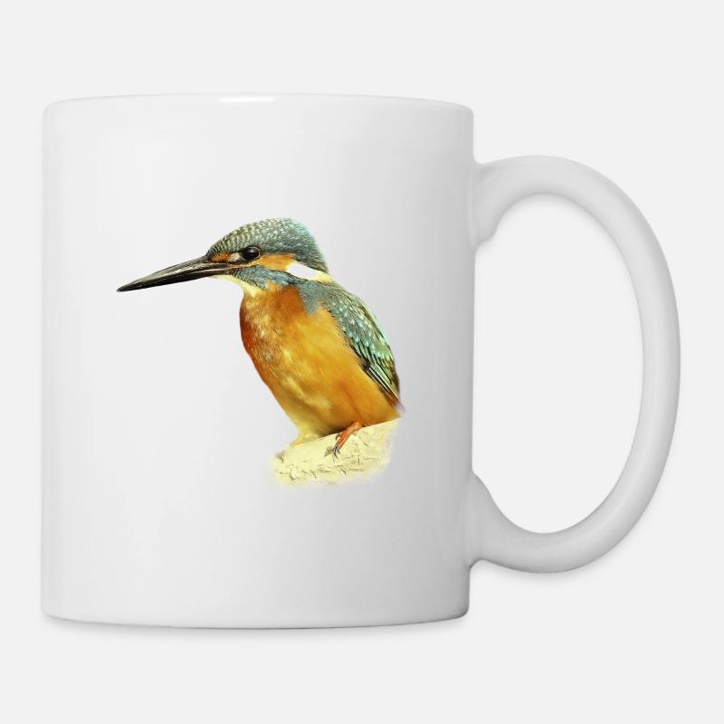 Cadeau d'illustration de conception de Kingfisher - Mug blanc - blanc
