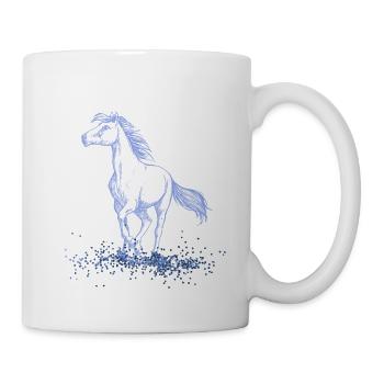 Pferd Pony blaues Glitzer Pony Liebe - Tasse - Weiß - Rechts