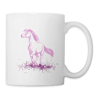 Horse pony pink glitter love - Mug - white - Right