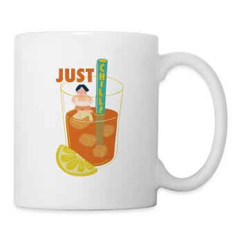 Entspannen bei Softdrink und Fast Food - Tasse - Weiß - Rechts