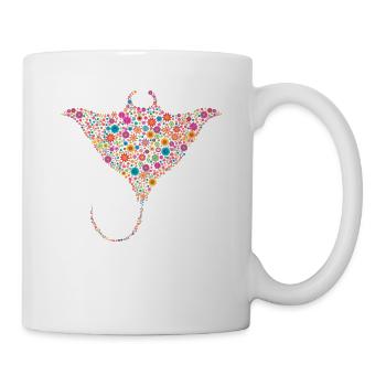 Blumen Manta Rochen Stachelrochen - Tasse - Weiß - Rechts