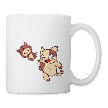 Japan Manga Otaku Anime Kanji Idiot Katze Ramen - Tasse - Weiß - Rechts