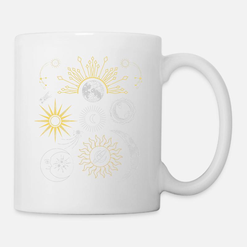 soleil lune étoiles - motif - Mug blanc - blanc