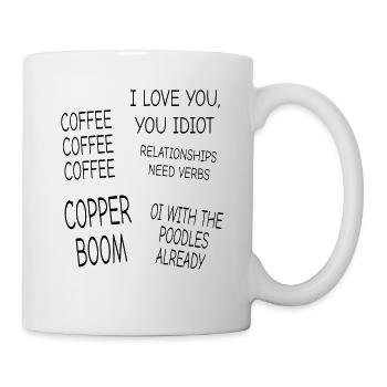 Coffee Coffee Coffee, Cooper Boom, Sticker Pack - Tasse - Weiß - Rechts