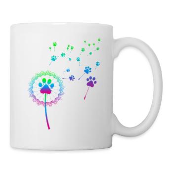 Dog design with "dandelion" dog motif - Mug - white - Right