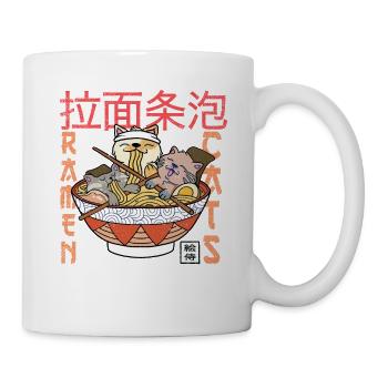 Cats and Ramen - Asia Japan Chinese Food - Mug - white - Right