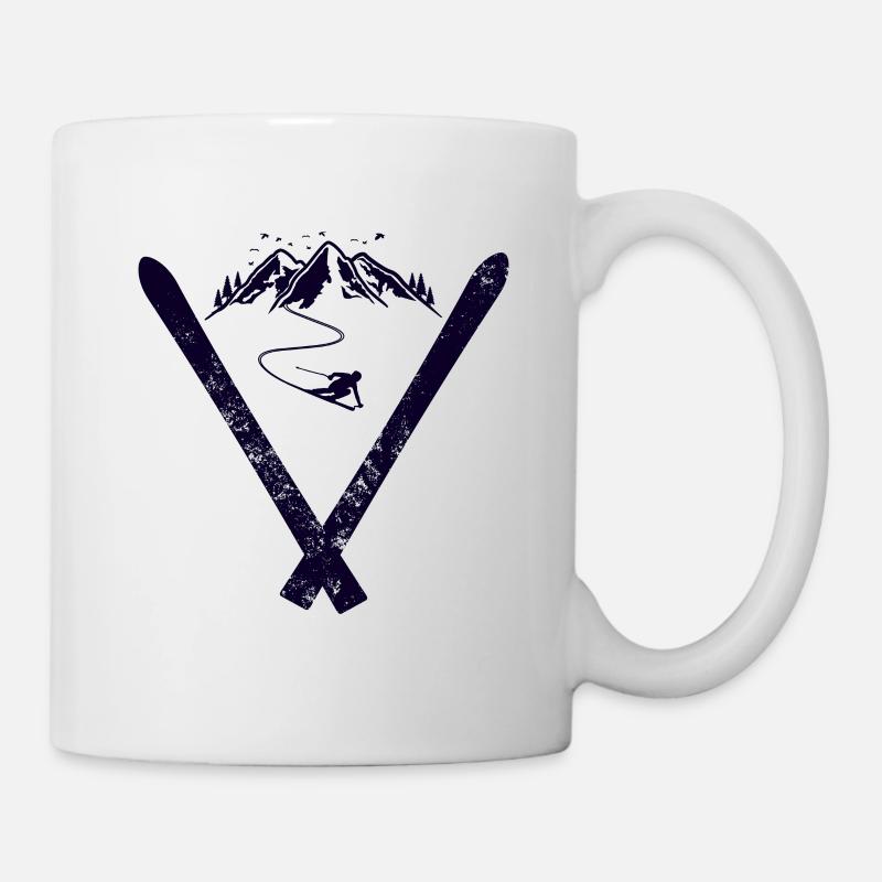 Skifahrer Berge - Tasse - Weiß