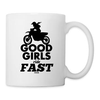 Motorcycle race mom girl - Mug - white - Right