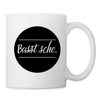 Basst scho. schwarz - Tasse - Weiß - Rechts