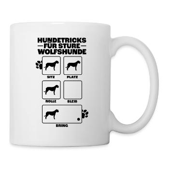 Irischer Wolfshund Hundetricks Windhund Geschenk - Tasse - Weiß - Rechts