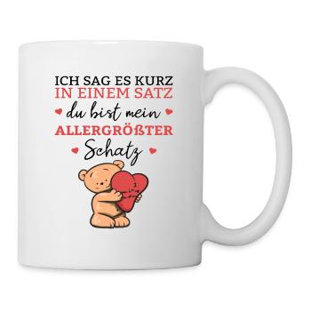 Du bist mein allergrößter Schatz Liebe Beziehung - Tasse - Weiß - Rechts