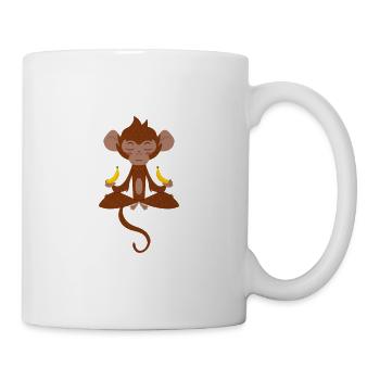 affe bananen meditieren Meditation chakra yoga - Tasse - Weiß - Rechts