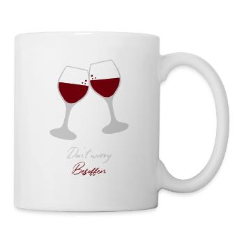 Wein Spruch Rotwein Weinglas Geschenkidee Weinrebe - Tasse - Weiß - Rechts