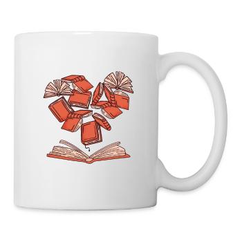 Herz der Bücher - Tasse - Weiß - Rechts